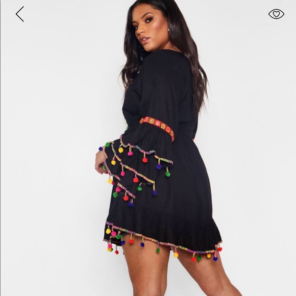 Plus Tassel Trim Beach Dress - Picture 2 of 6